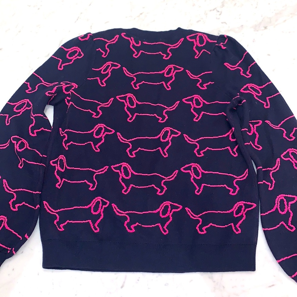 Boden Navy Sweater with Pink Dachshund Design - Picture 9 of 12